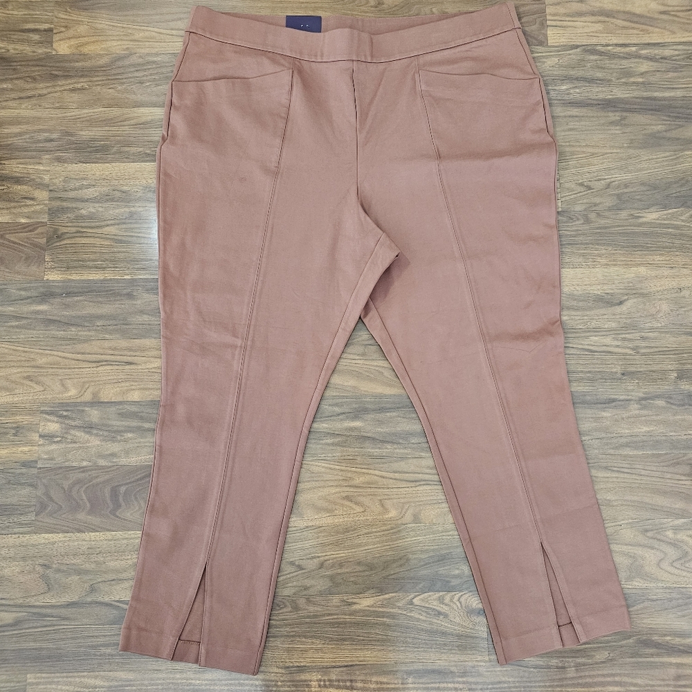 Ava & Viv Skinny Pants Size 3X Women's High-Rise Comfort Waist Color brown